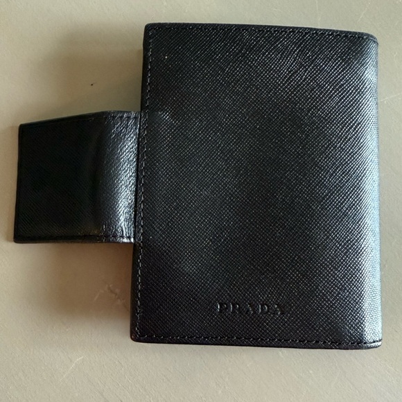 Prada authentic Tessuto Black Leather Card Holder wallet new in box - Picture 8 of 15